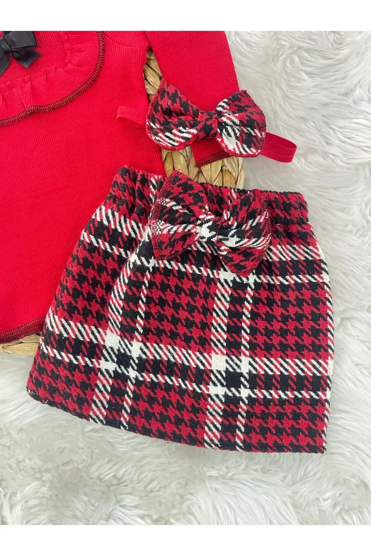 KIZ ÇOCUK FİYONKLU KAZAYAĞI ETEK BADİ BANDANA TAKIMI