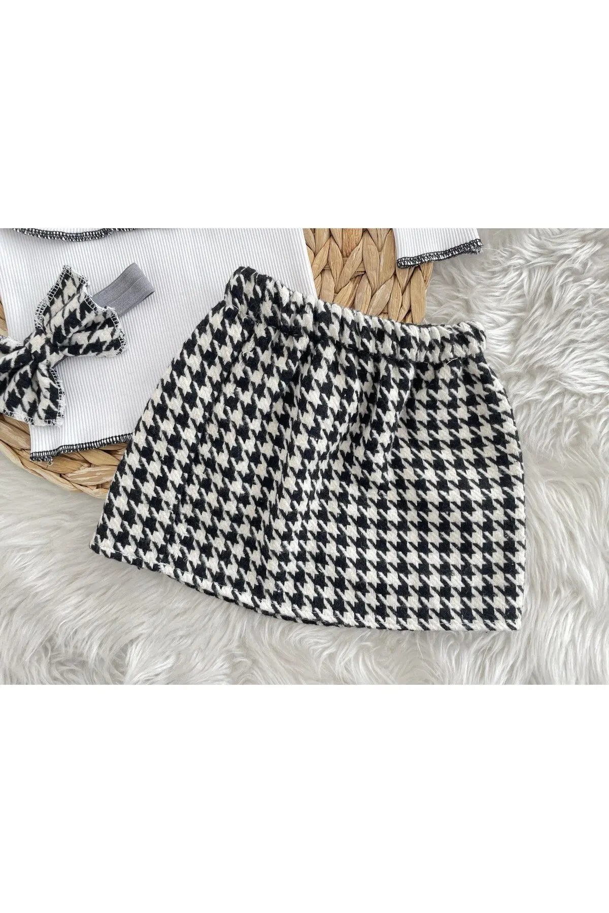 KIZ ÇOCUK FİYONKLU KAZAYAĞI ETEK BADİ BANDANA TAKIMI