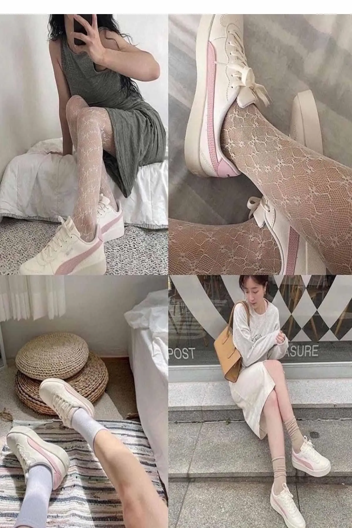 Kadın Snekars Yüksek Taban Spor Ayakkabı Kadın Sneaker Ayakkabı 380147-05-2 Bej