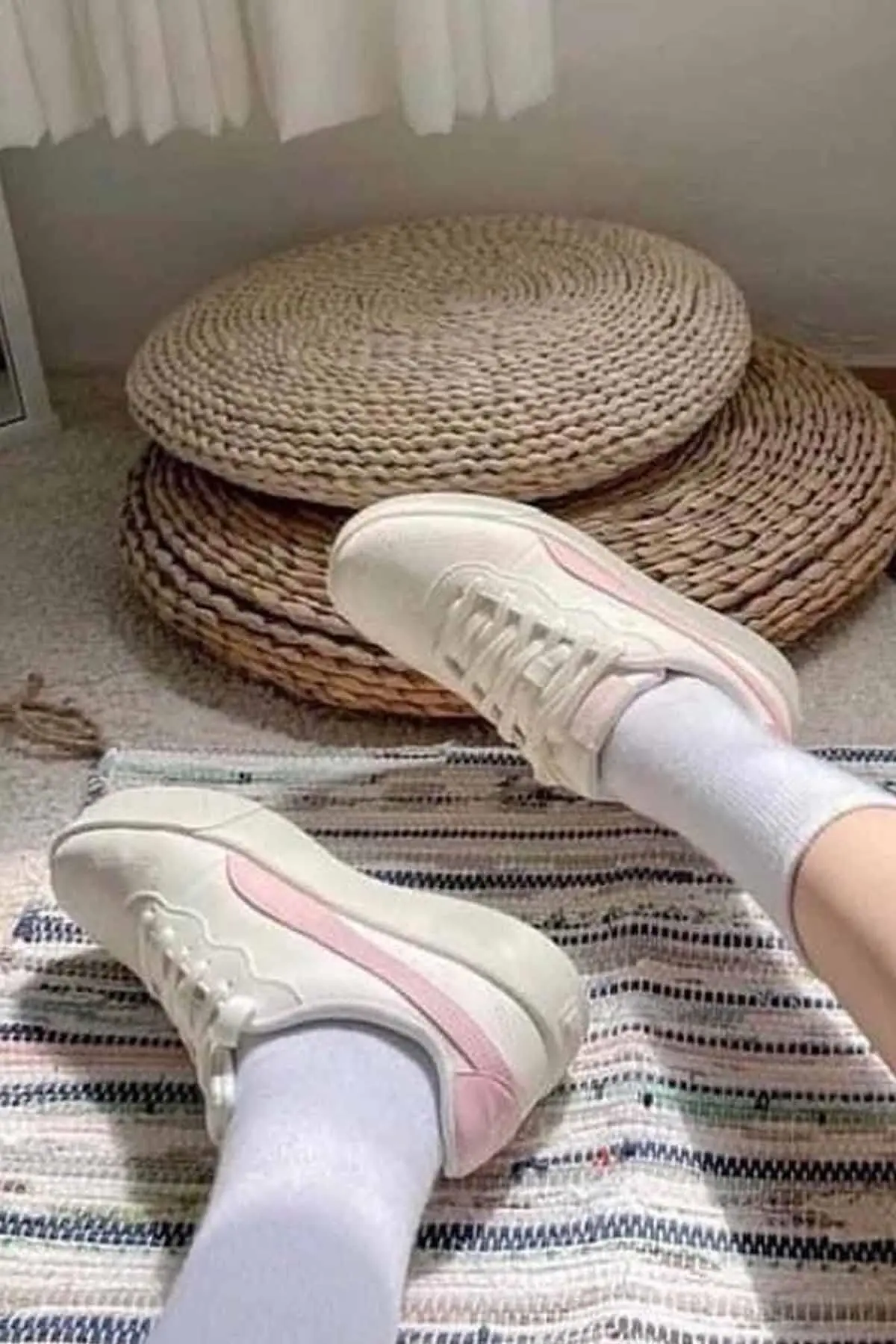 Kadın Spor Ayakkabı Unisex Sneaker Ayakkabı 380147-05-1 Bej