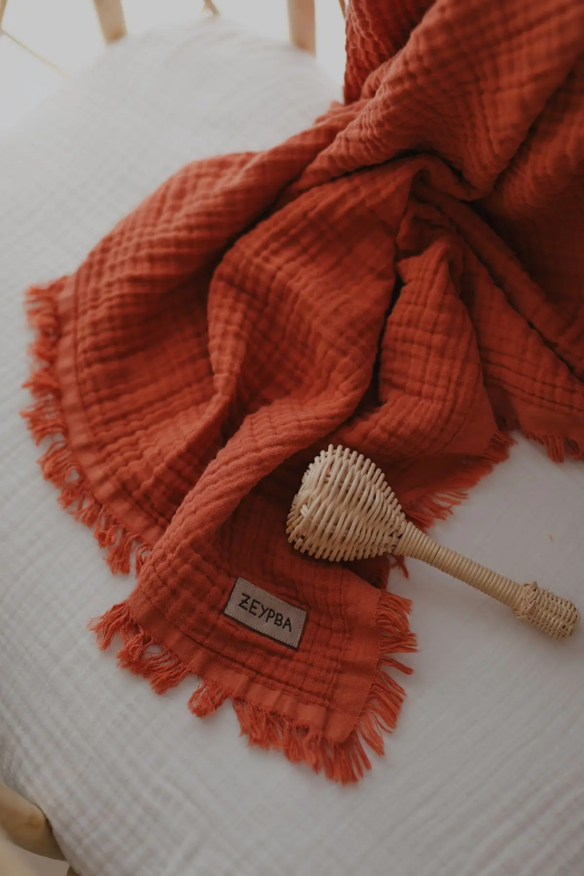 Kiremit Müslin 4 Katlı Müslin Pamuksu Yumuşaklık / Yeni Seri %100 Pamuk /110x110cm