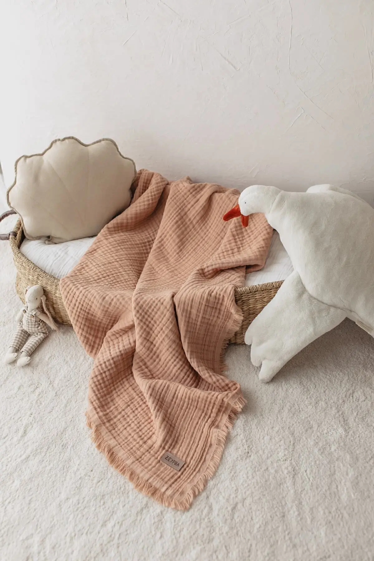 Somon 4katlı Müslin Pamuksu Yumuşaklık Bebek &çocuk Müslin Örtü %100 Pamuk /110x110cm