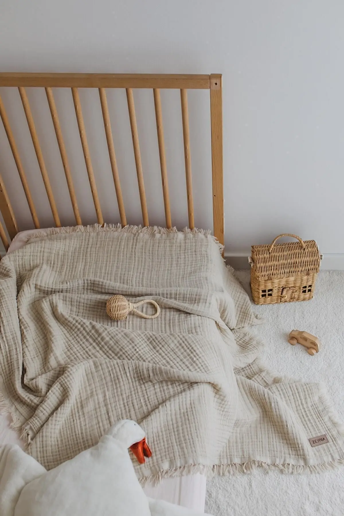 Bej 4katlı Müslin Bebek & Çocuk Müslin Örtü %100 Pamuk Yeni Sezon /110x110cm