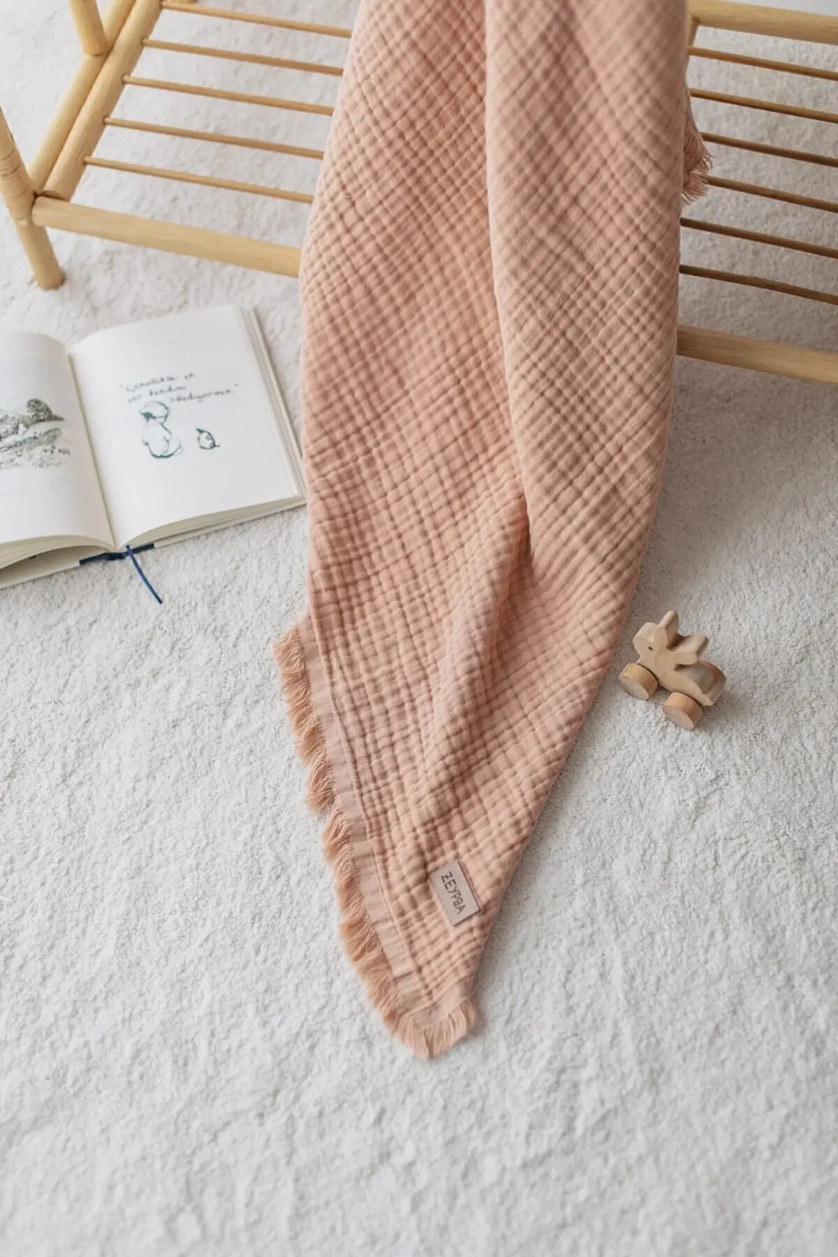 Somon 4katlı Müslin Pamuksu Yumuşaklık Bebek &çocuk Müslin Örtü %100 Pamuk /110x110cm