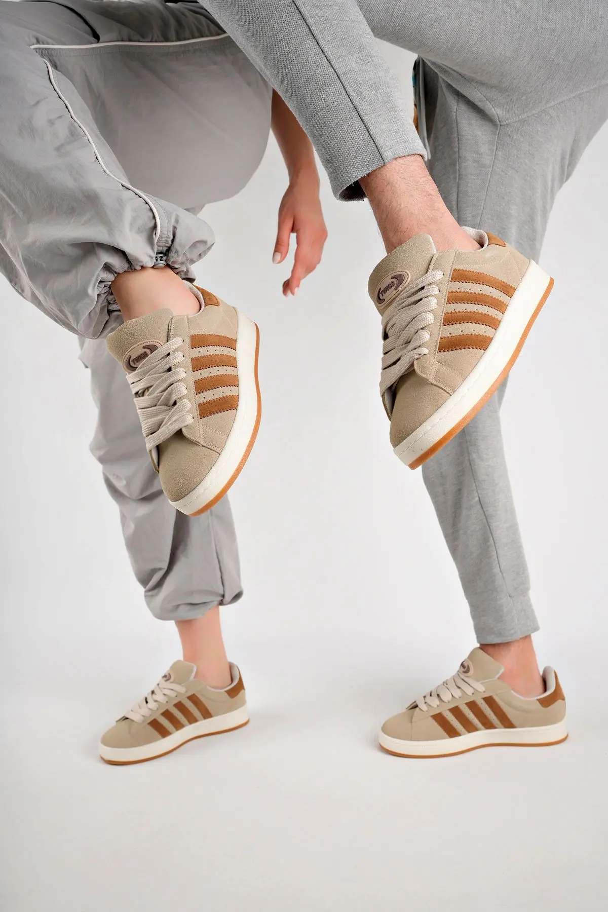 Spor Sneaker Ayakkabı Bej Kahve