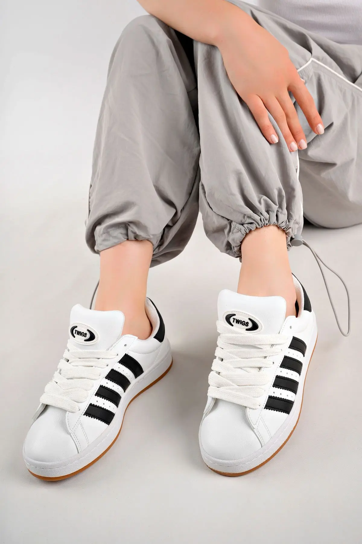 Spor Sneaker Ayakkabı Beyaz Siyah