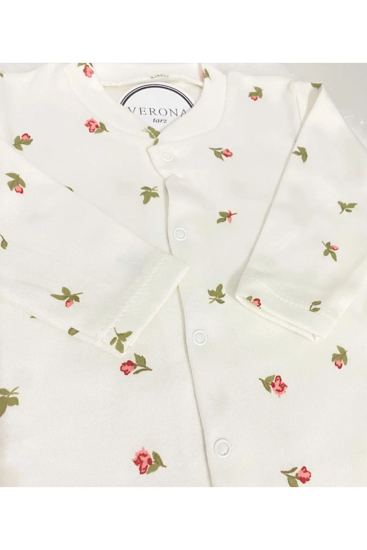 Kız Bebek Çiçek desenli 2li Tulum Takımı Yenidoğan 1-3-6 ay