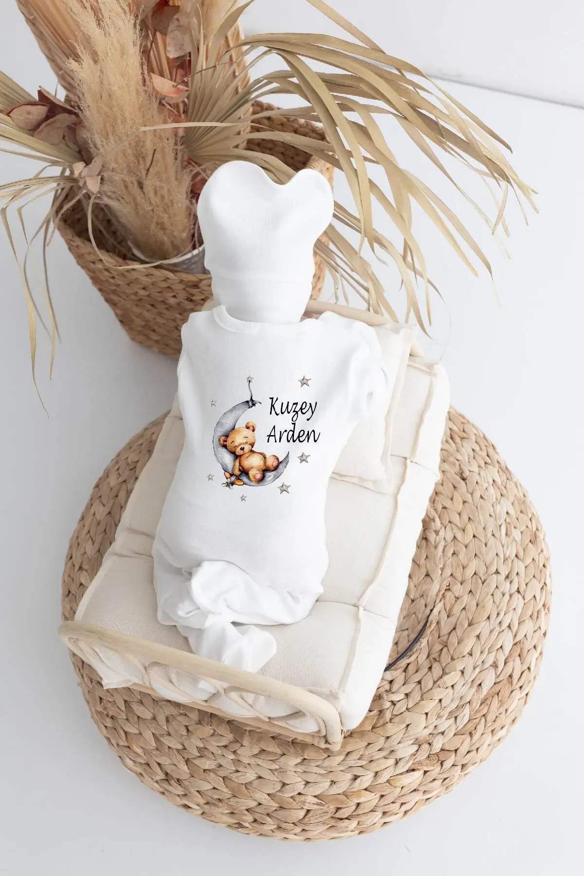 %100 Pamuk Baskılı 11’li Isimli Organik Bebek Hastane Çıkışı