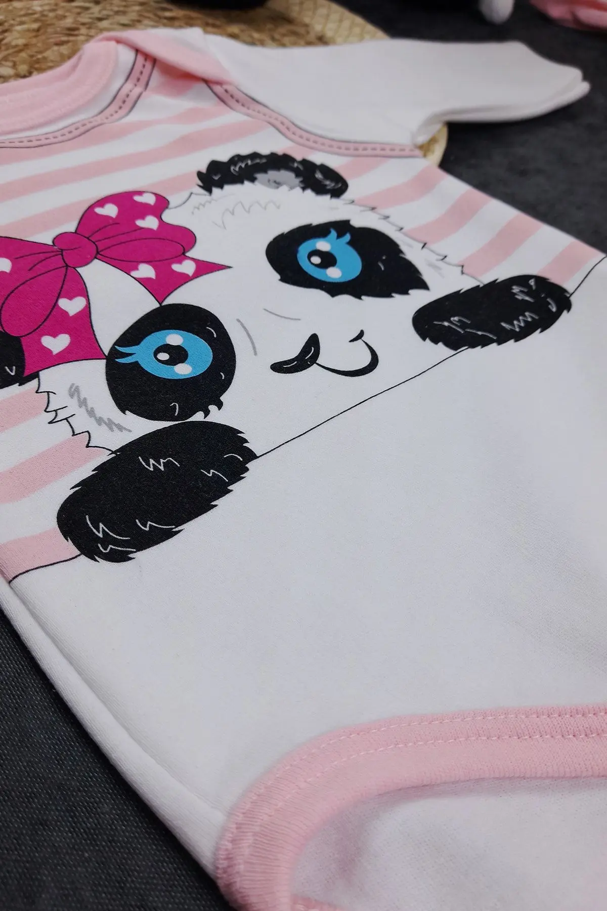 Panda Baskılı Kız Bebek 3'lü Takım