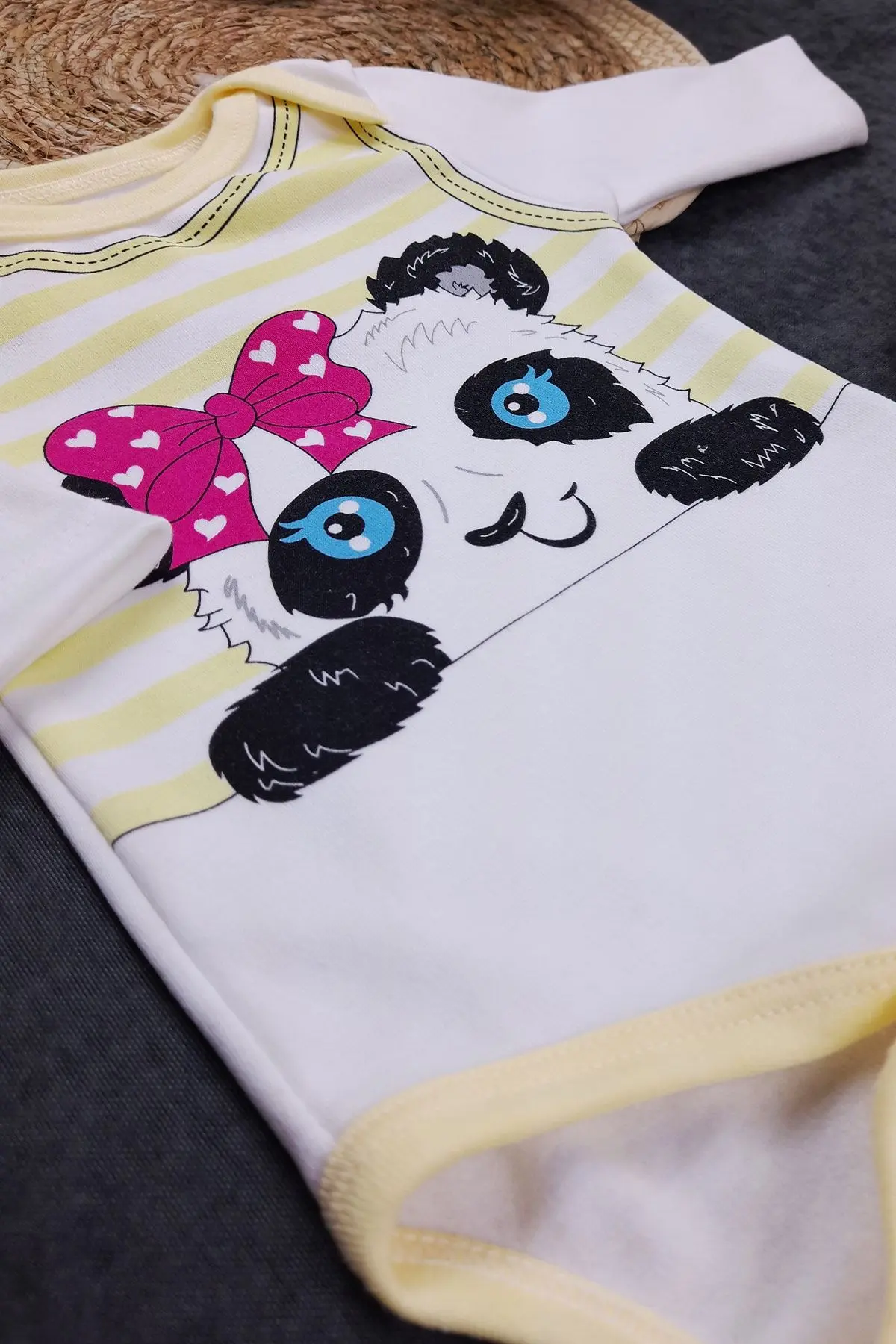 Panda Baskılı Kız Bebek 3'lü Takım