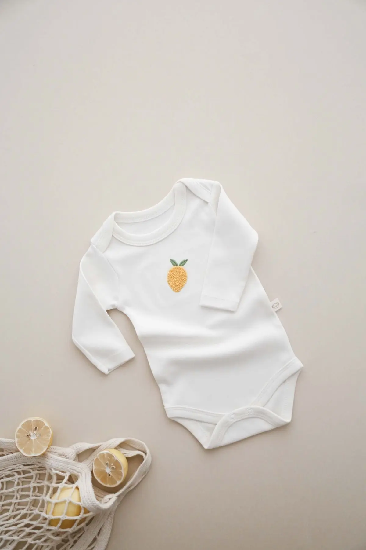 3'lü Nakışlı Çıt Çıtlı Uzun Kollu Body-zıbın Model 3