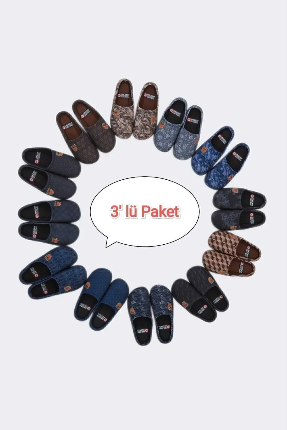 3'lü Paket Gz Kışlık Gondol Ev Terliği Çeyiz Bohça Seti(SON STOKLAR AYNI DESEN FARKLI NO GELEBİLİR)