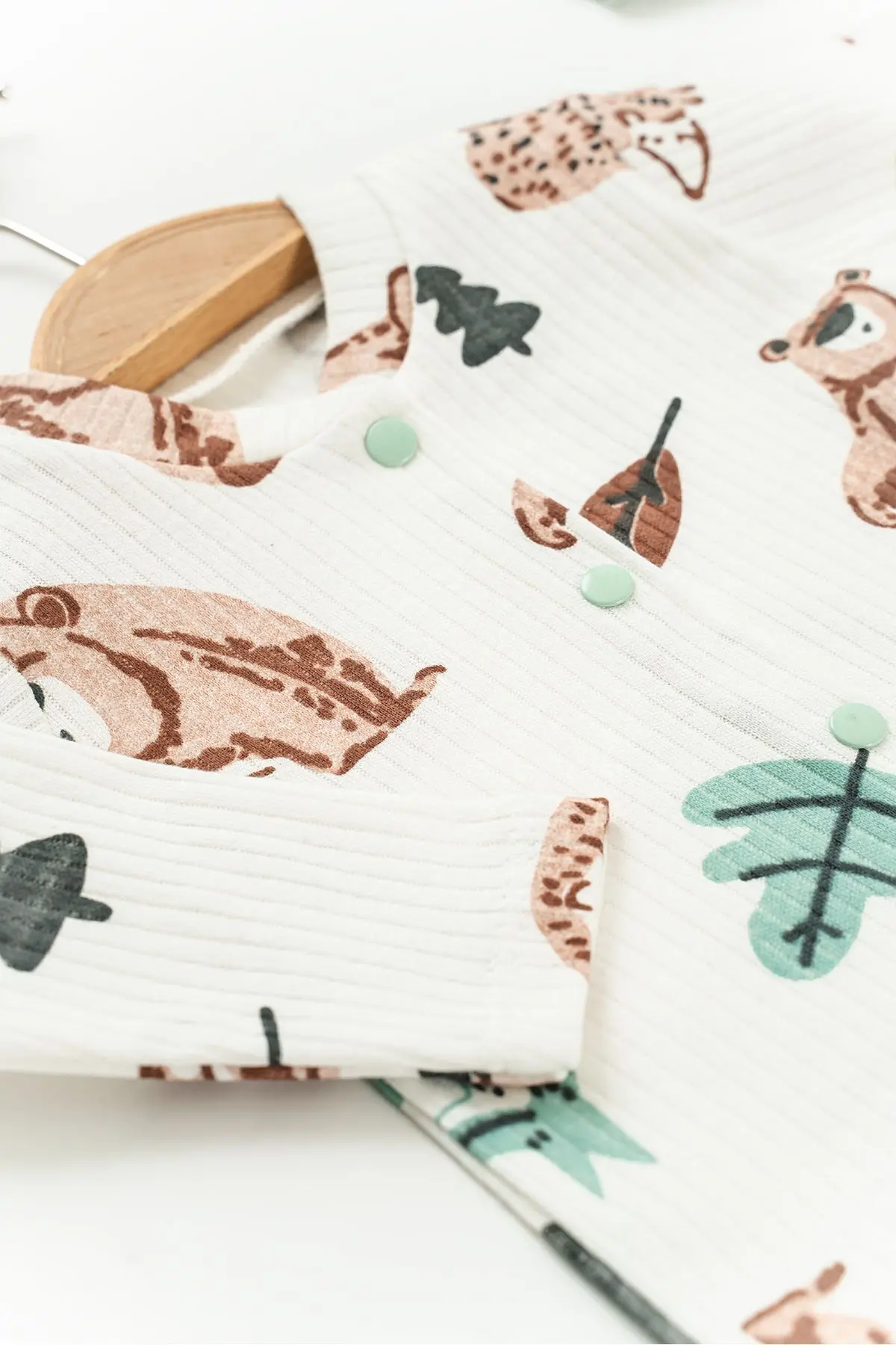 Hastane Çıkışı 100% Pamuk Ayıcık Baskılı Yenidoğan 5li Set Bebek Kıyafeti