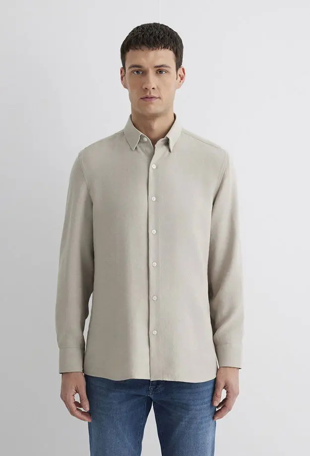 Mavi Bej Modal Gömlek Regular Fit / Normal Kesim 0211386-70100