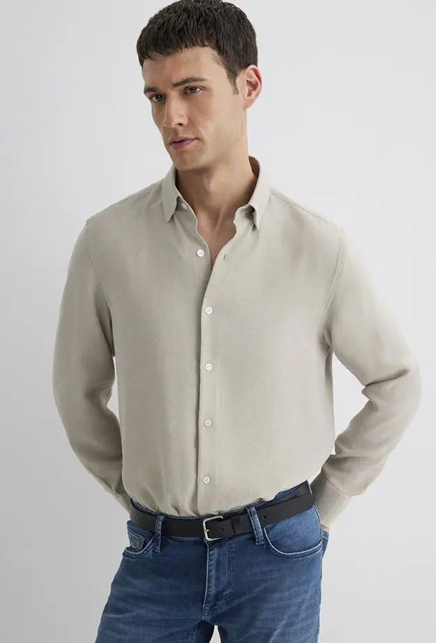 Mavi Mavi Bej Modal Gömlek Regular Fit / Normal Kesim 0211386-70100