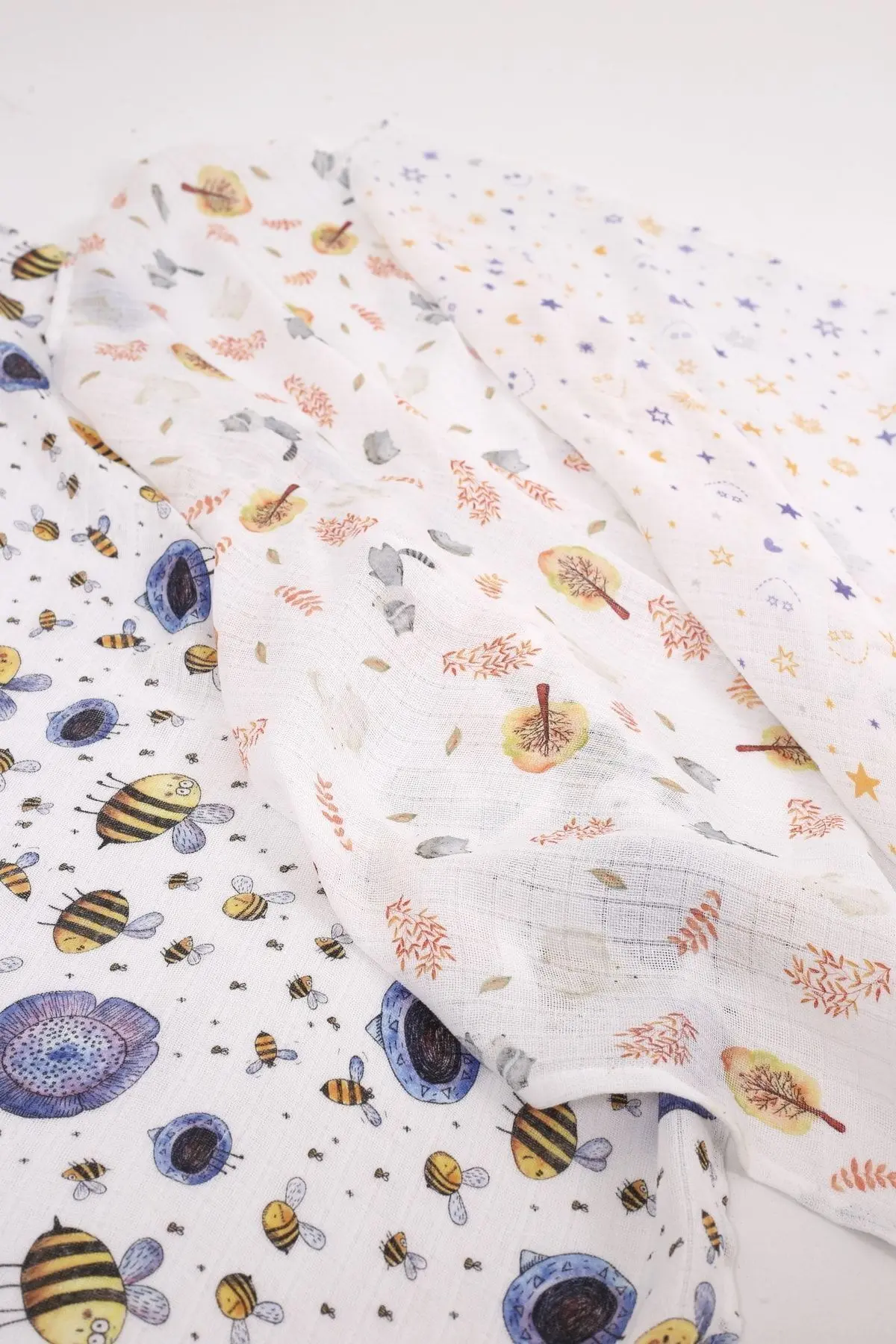 Dijital Baskılı 6'lı Çok Amaçlı Müslin Örtü Seti - 75x75 Cm