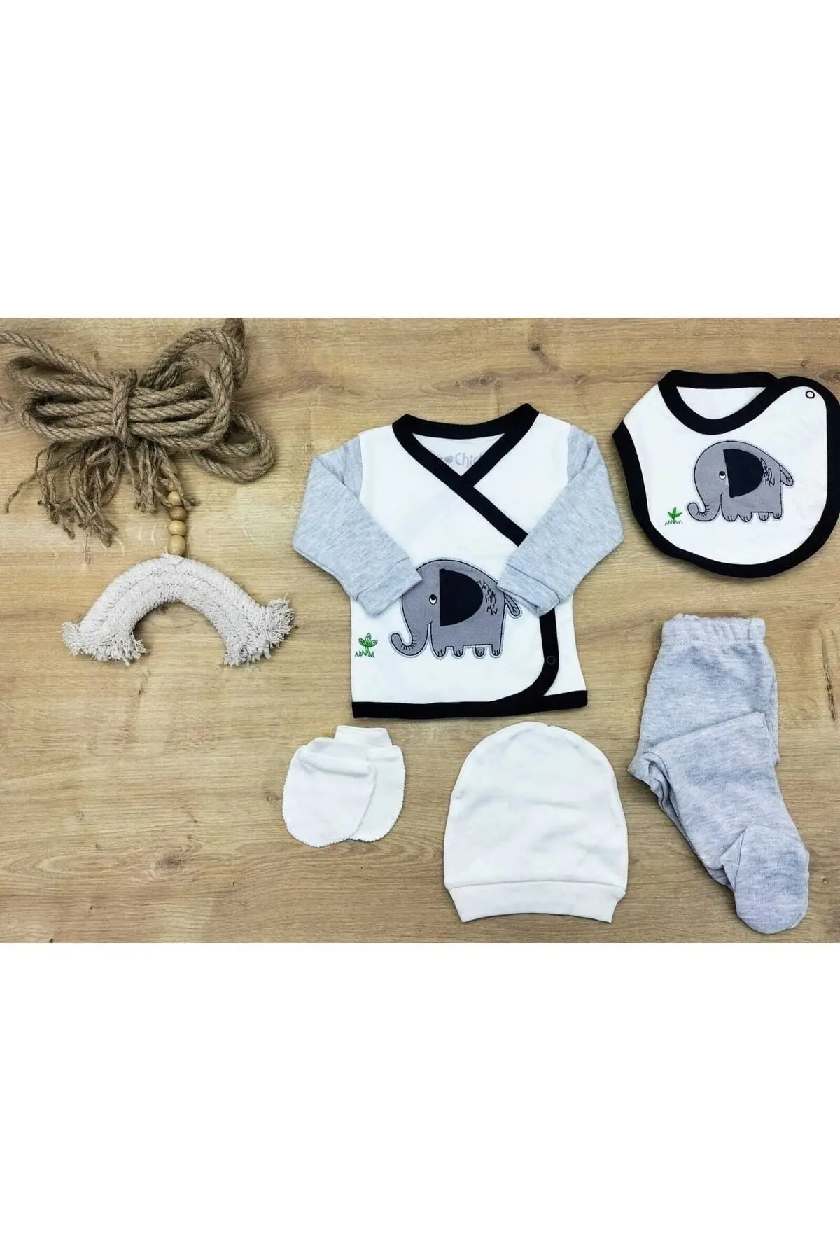 Tonton Bebe Erkek Bebek 5 Li Hastane Çıkışı Yenidoğan Seti 100237