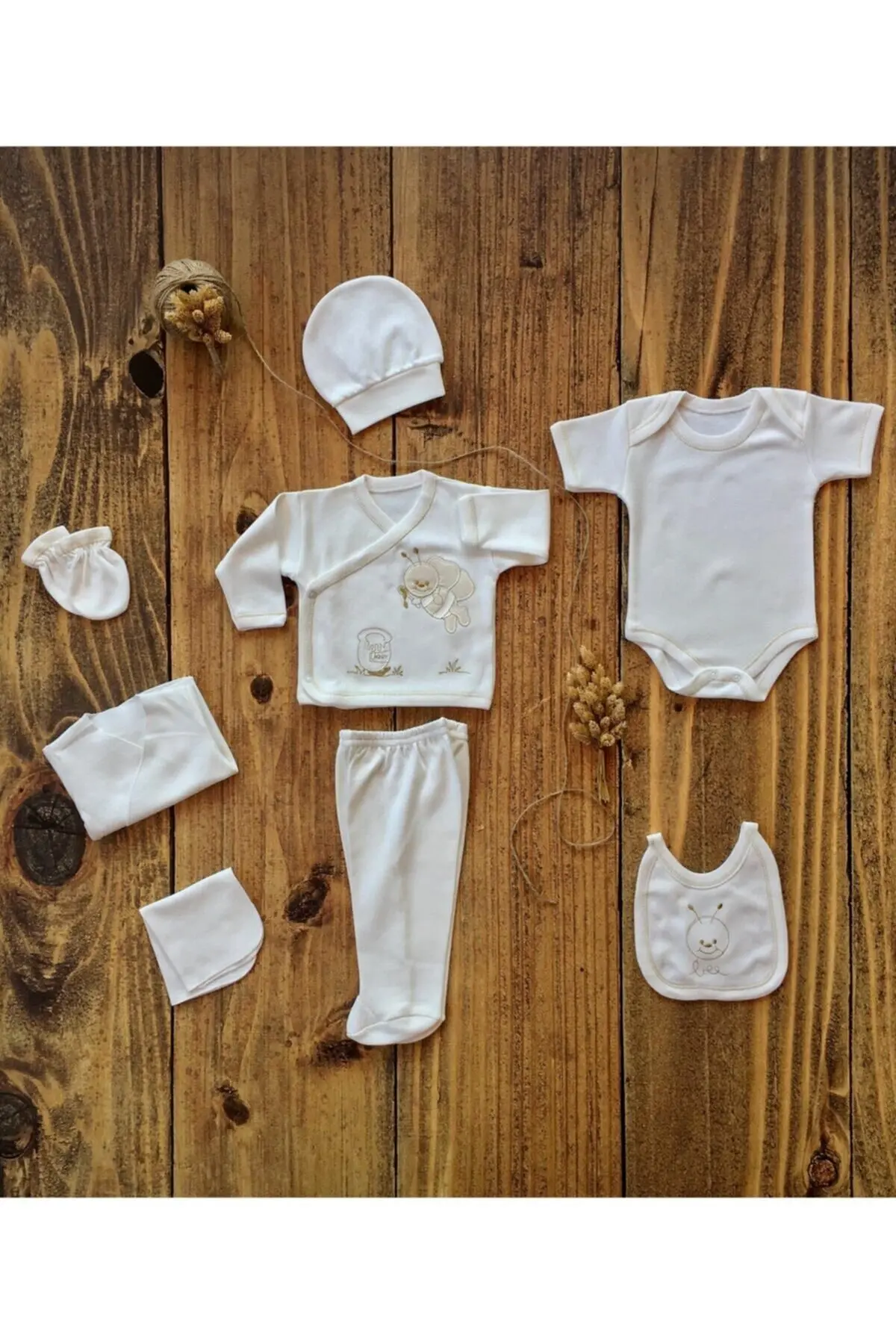 Unisex 8 Parça Hastane Çıkışı Beyaz