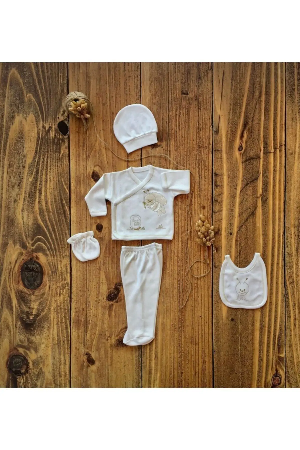 Unisex 8 Parça Hastane Çıkışı Beyaz