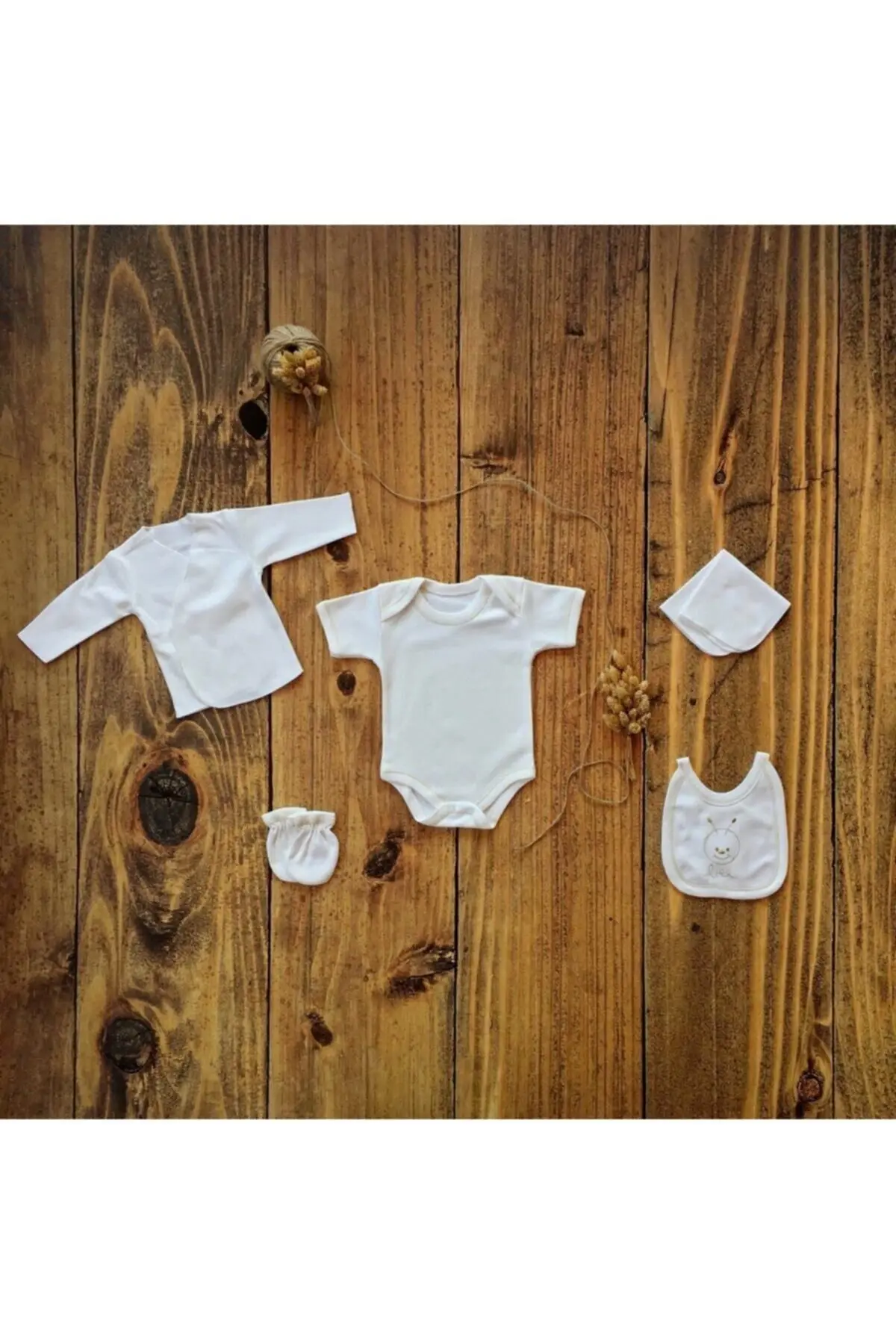 Unisex 8 Parça Hastane Çıkışı Beyaz