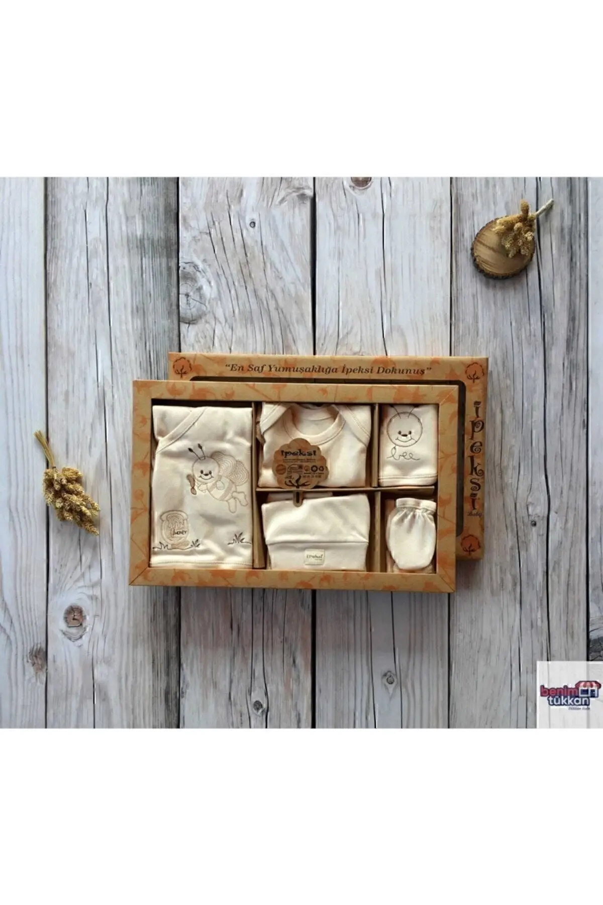 Organik Bebek 8 Parça Hastane Çıkışı Unisex Sütlü Kahve