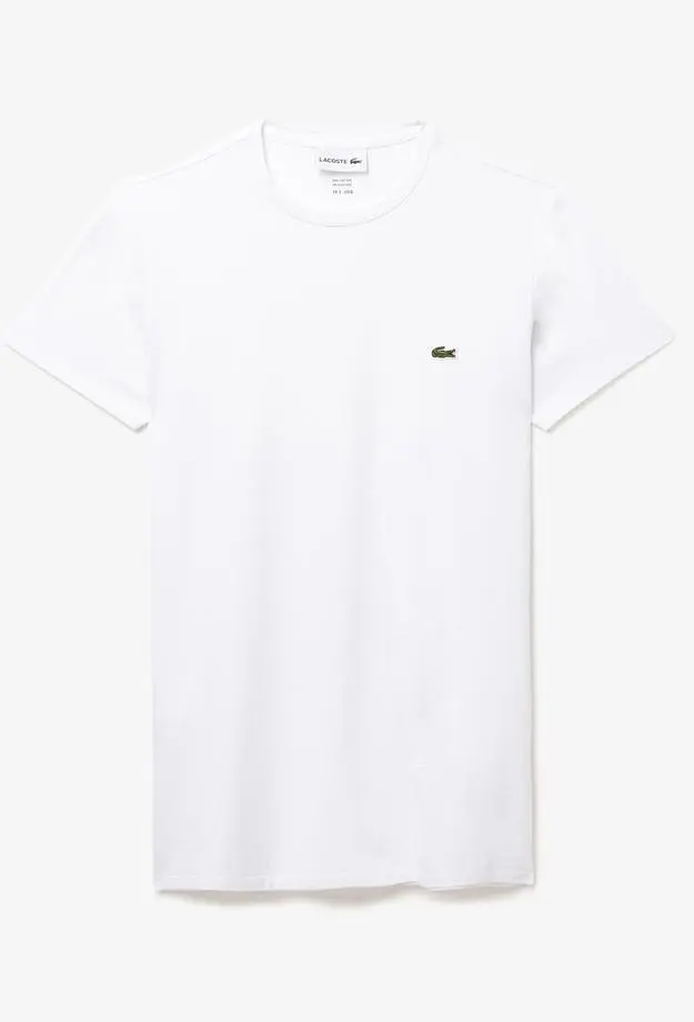 Lacoste Erkek Slim Fit Bisiklet Yaka Beyaz T-Shirt
