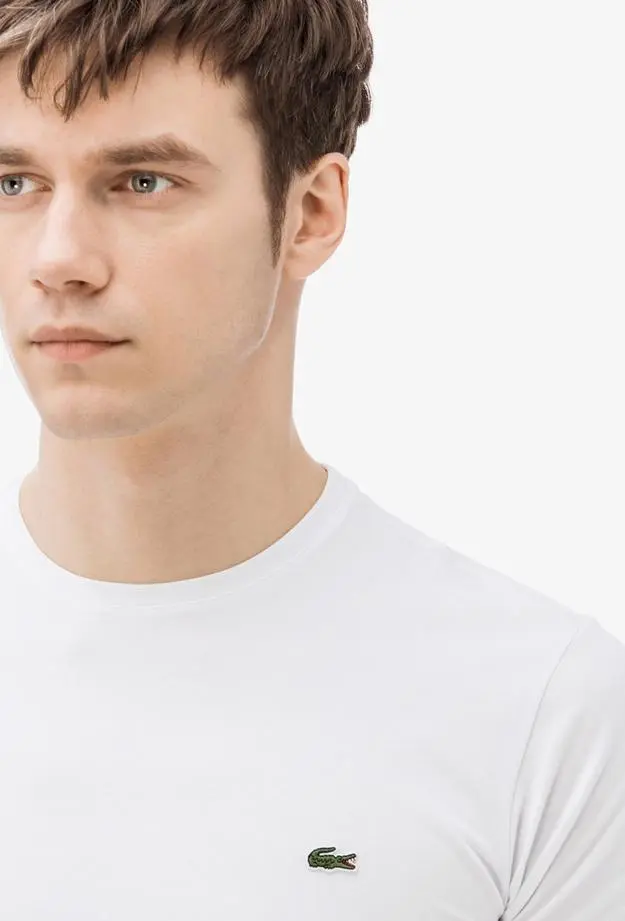 Lacoste Erkek Slim Fit Bisiklet Yaka Beyaz T-Shirt