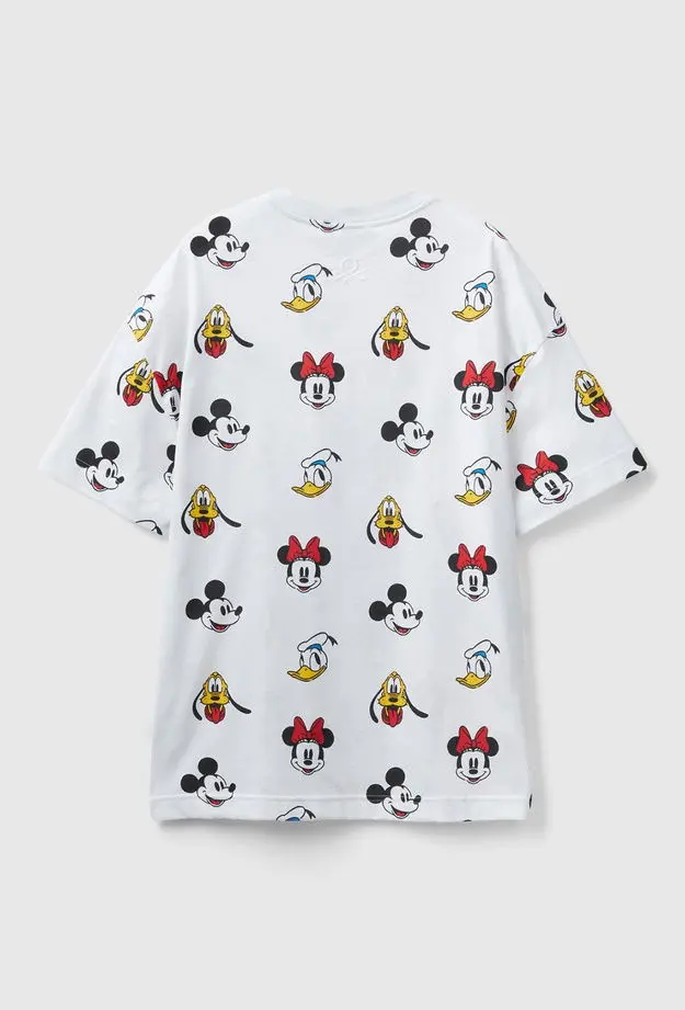 Unisex Beyaz %100 Koton Küçük Disney Baskılı T-Shirt