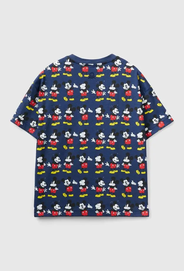 Unisex Lacivert %100 Koton Küçük Disney Baskılı T-Shirt
