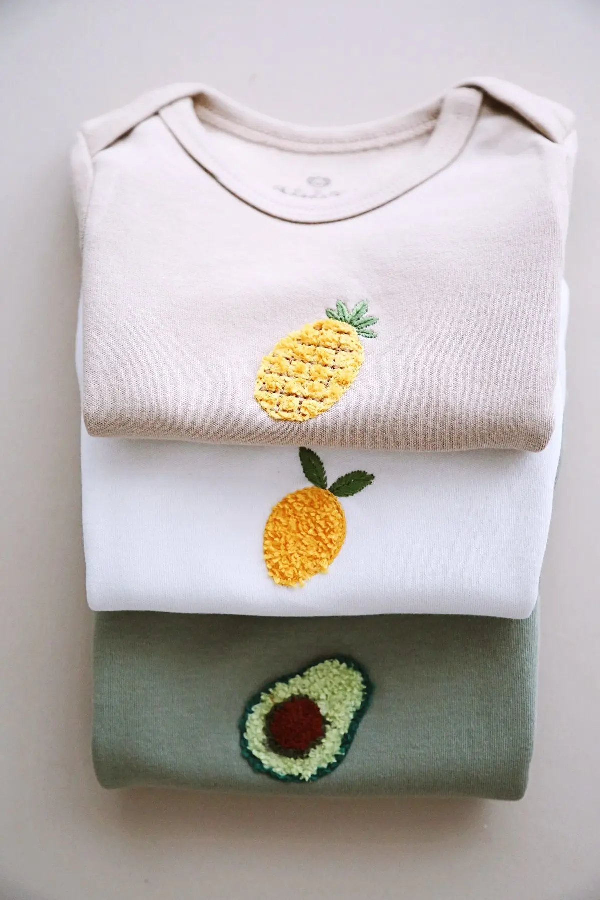 3'lü Nakışlı Çıt Çıtlı Body - Zıbın Model 3