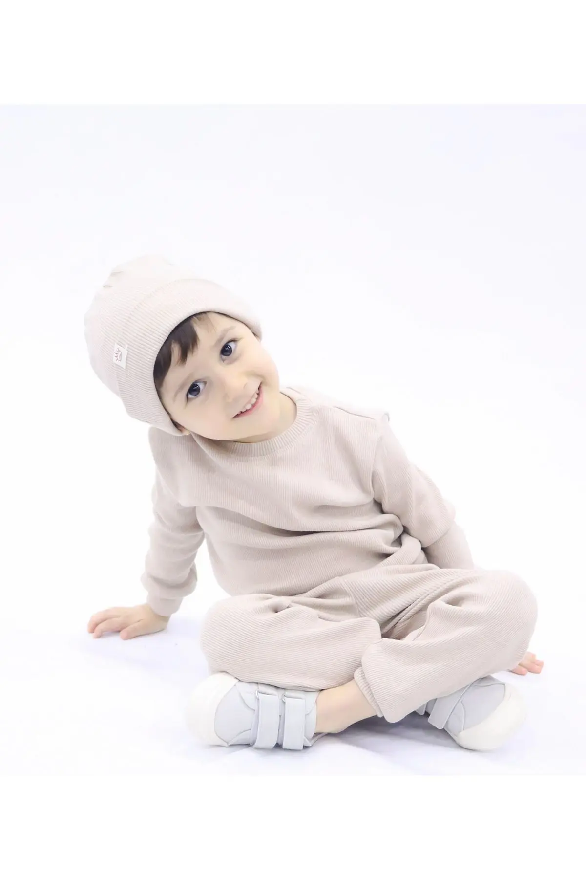 Taş Rengi/Nude Fitilli Unisex Bebek&çocuk 3'lü Takım