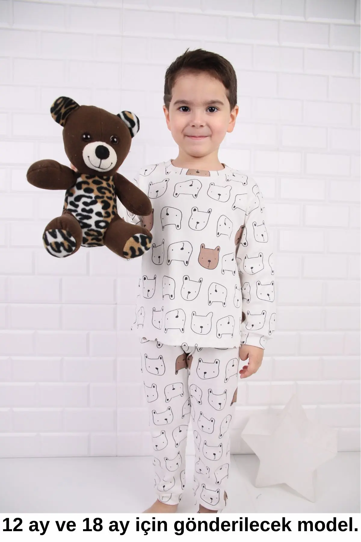 %100 Pamuk Köpek Desenli Unisex Pijama Takım