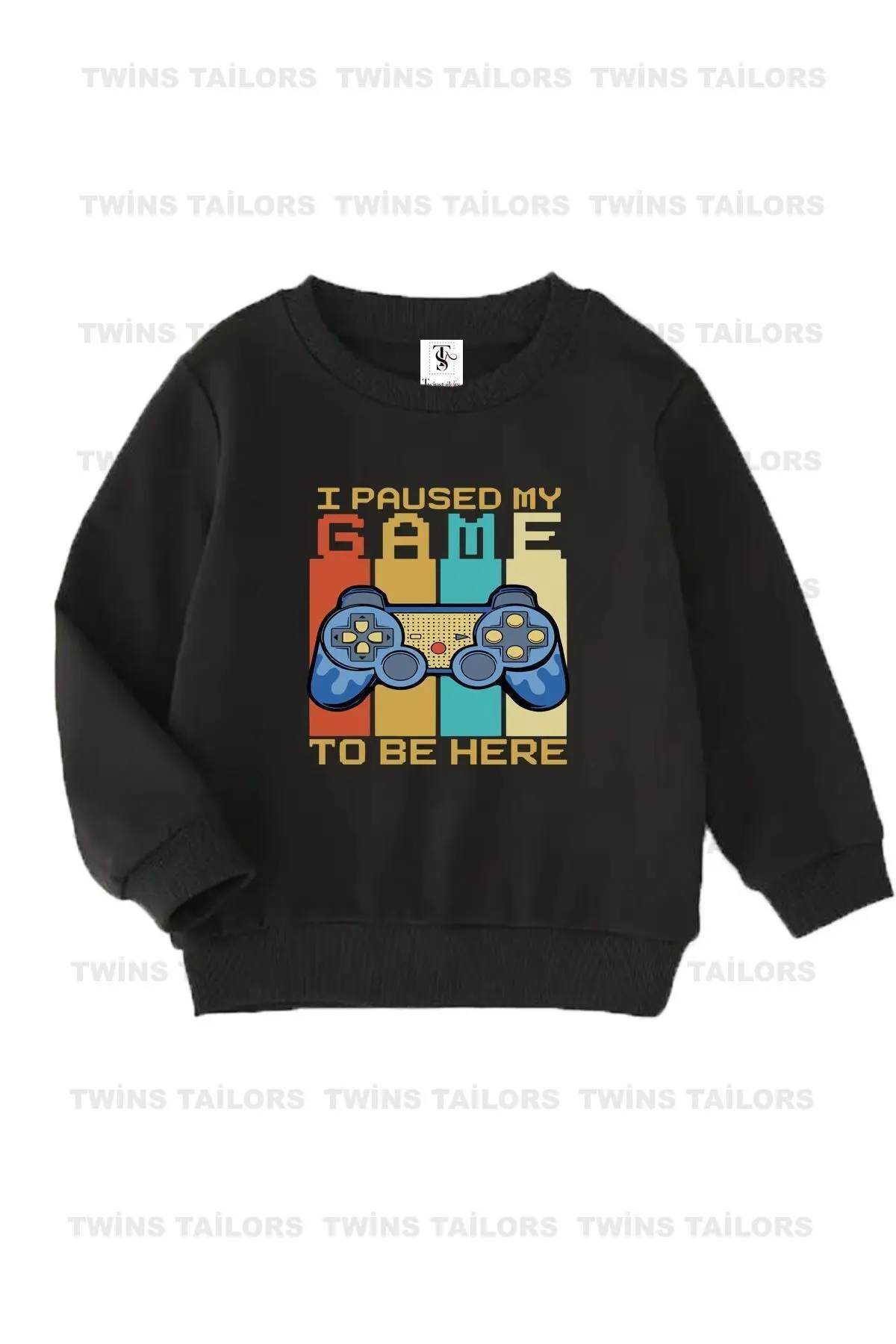 Oyun Konsolu Baskılı 3'lü Paket Unisex Siyah-Kırmızı-Gri Çocuk Sweatshirt