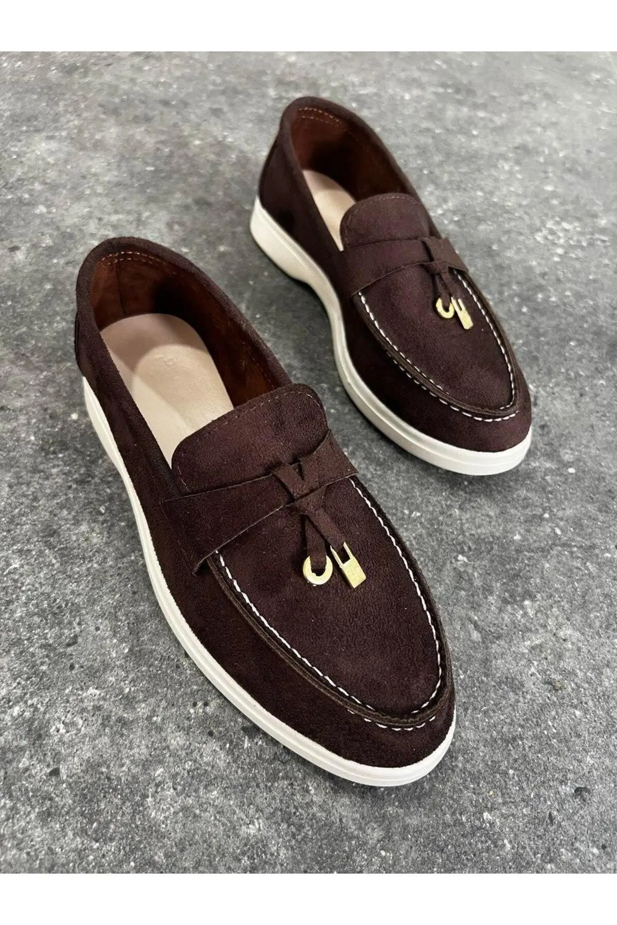 Kahve Süet Loafer Kadın Ayakkabı