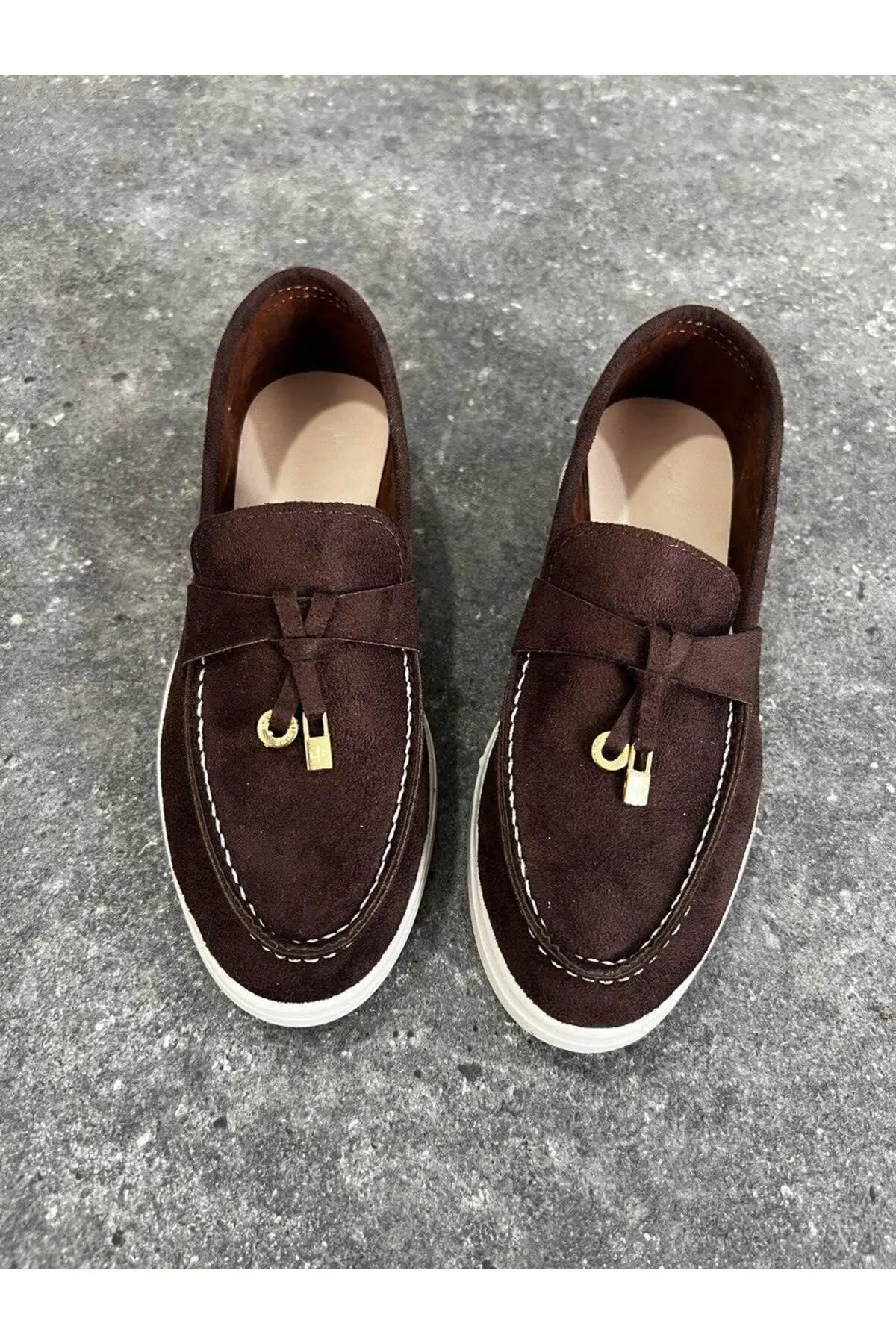 Kahve Süet Loafer Kadın Ayakkabı