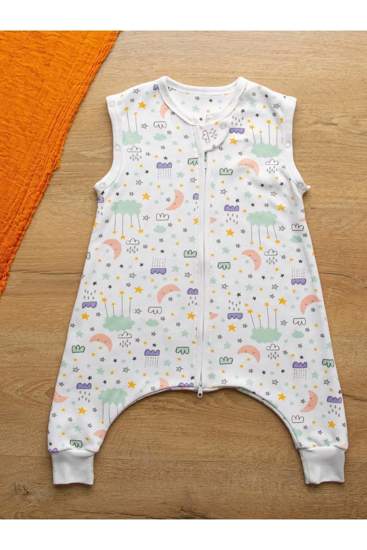 Sare Baby Bebek Uyku Tulumu %100 Doğal Pamuk Çift Kat Özel Kumaş Unisex 1.0 Tog
