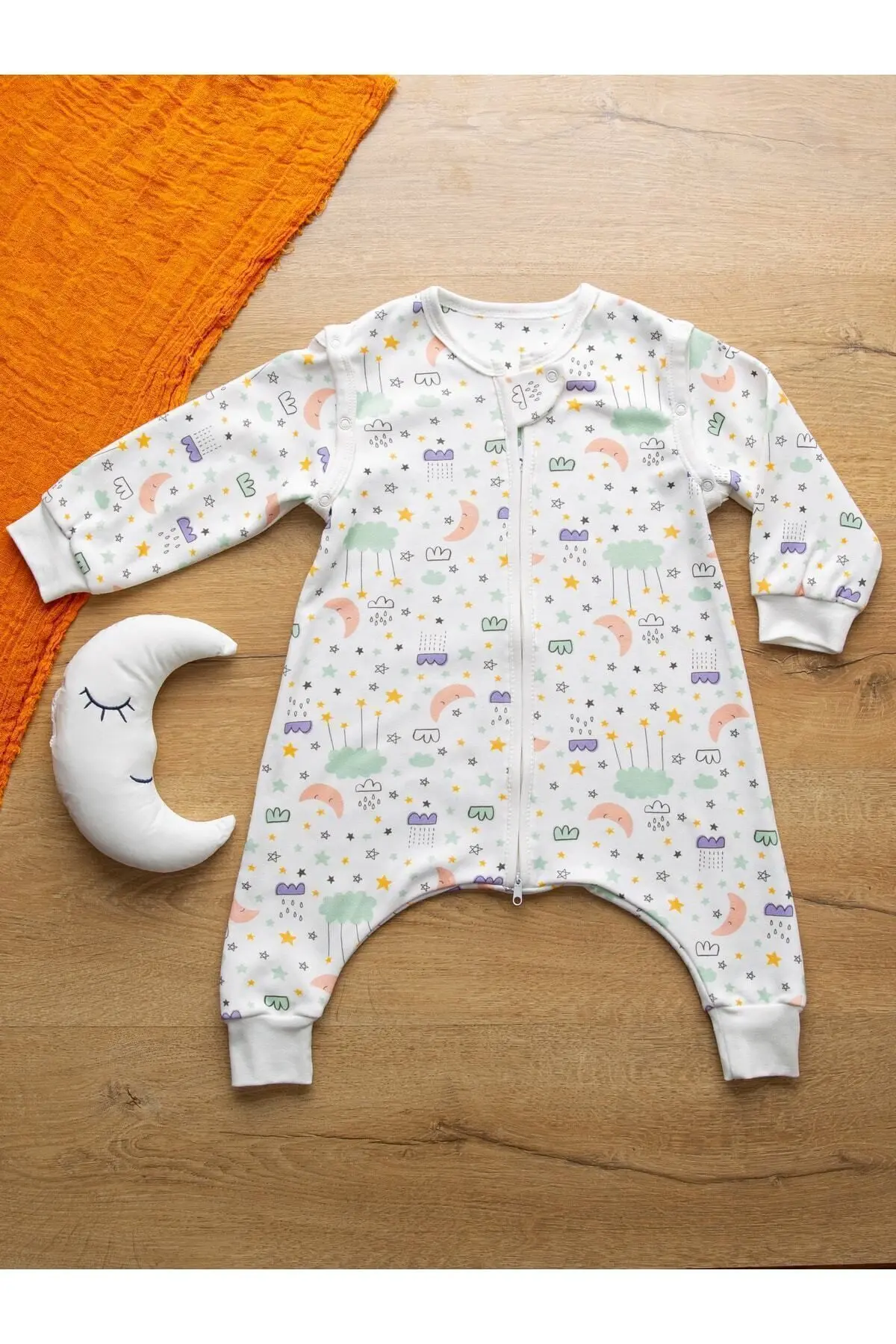 Sare Baby Bebek Uyku Tulumu %100 Doğal Pamuk Çift Kat Özel Kumaş Unisex 1.0 Tog