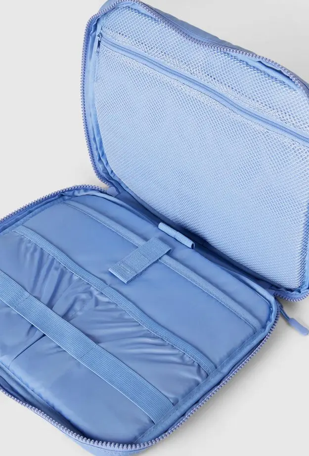 Unisex Mavi Dolgulu Organizer Çanta