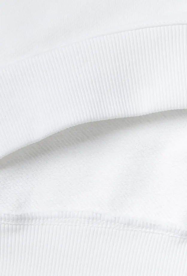Erkek Beyaz %100 Koton Tavşan Baskılı Sweatshirt