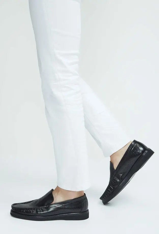 Tamer Tanca Tamer Tanca Erkek Hakiki Deri Siyah Loafer Ayakkabı