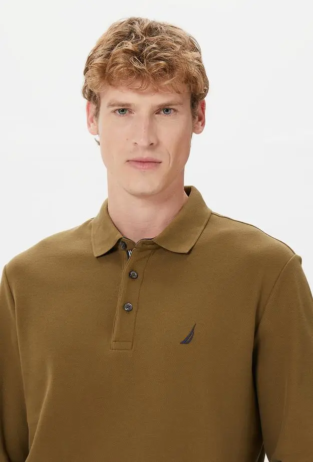 Nautica Erkek Yeşil Classic Fit Uzun Kollu Polo