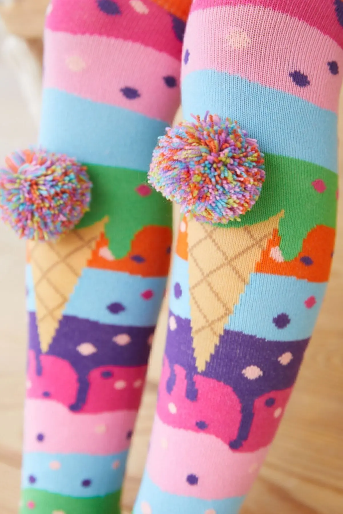 Ice Cream Kız Çocuk Dizaltı Çorap - Mix