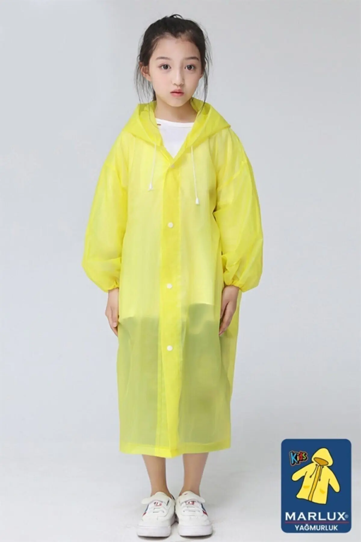 Unisex Çocuk Sarı Su Rüzgar Geçirmez Yağmurluk