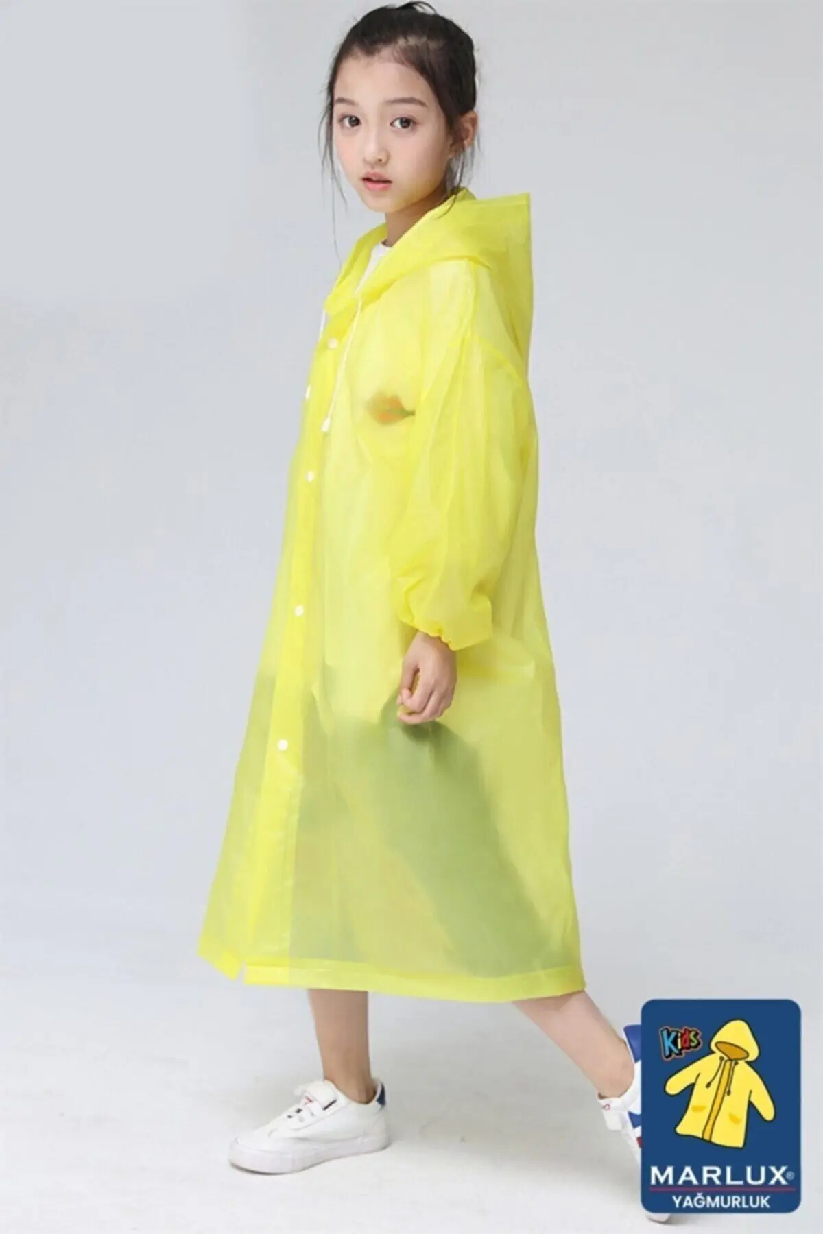 Unisex Çocuk Sarı Su Rüzgar Geçirmez Yağmurluk