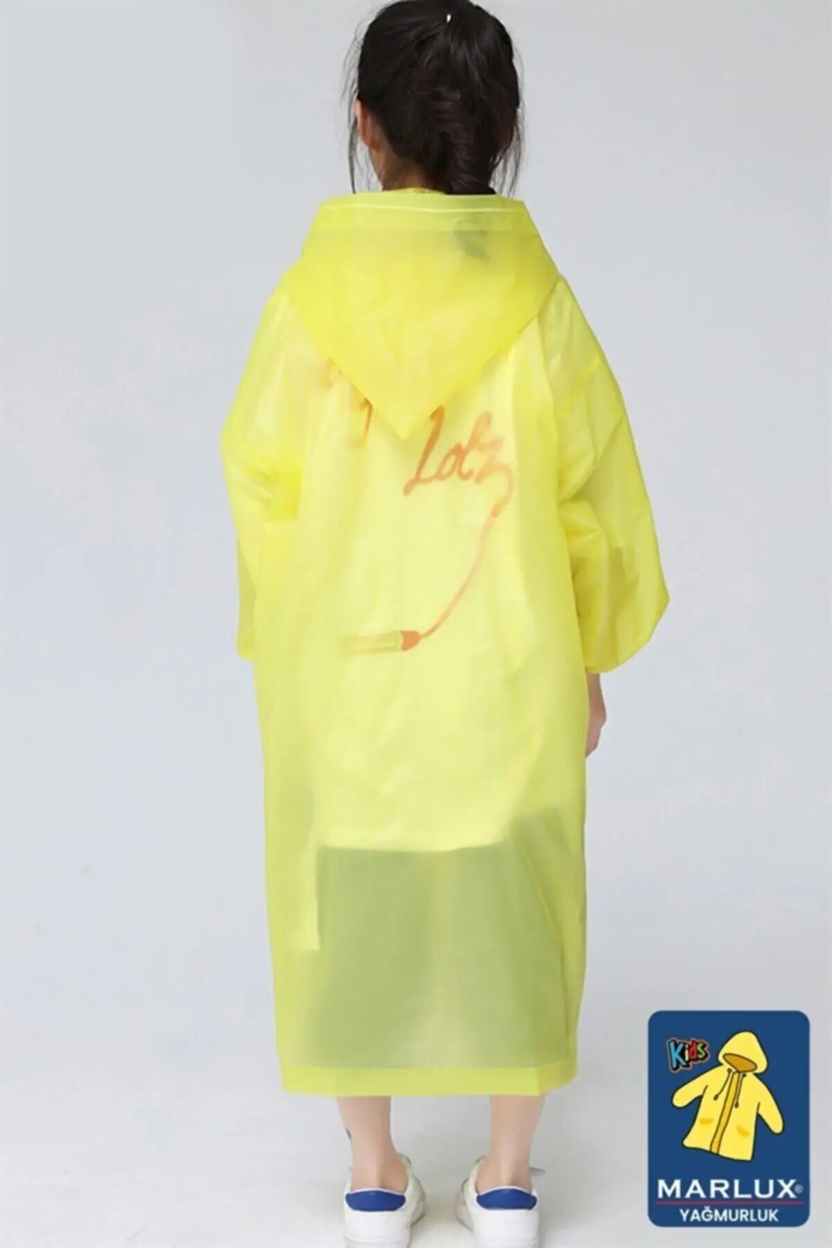 Unisex Çocuk Sarı Su Rüzgar Geçirmez Yağmurluk