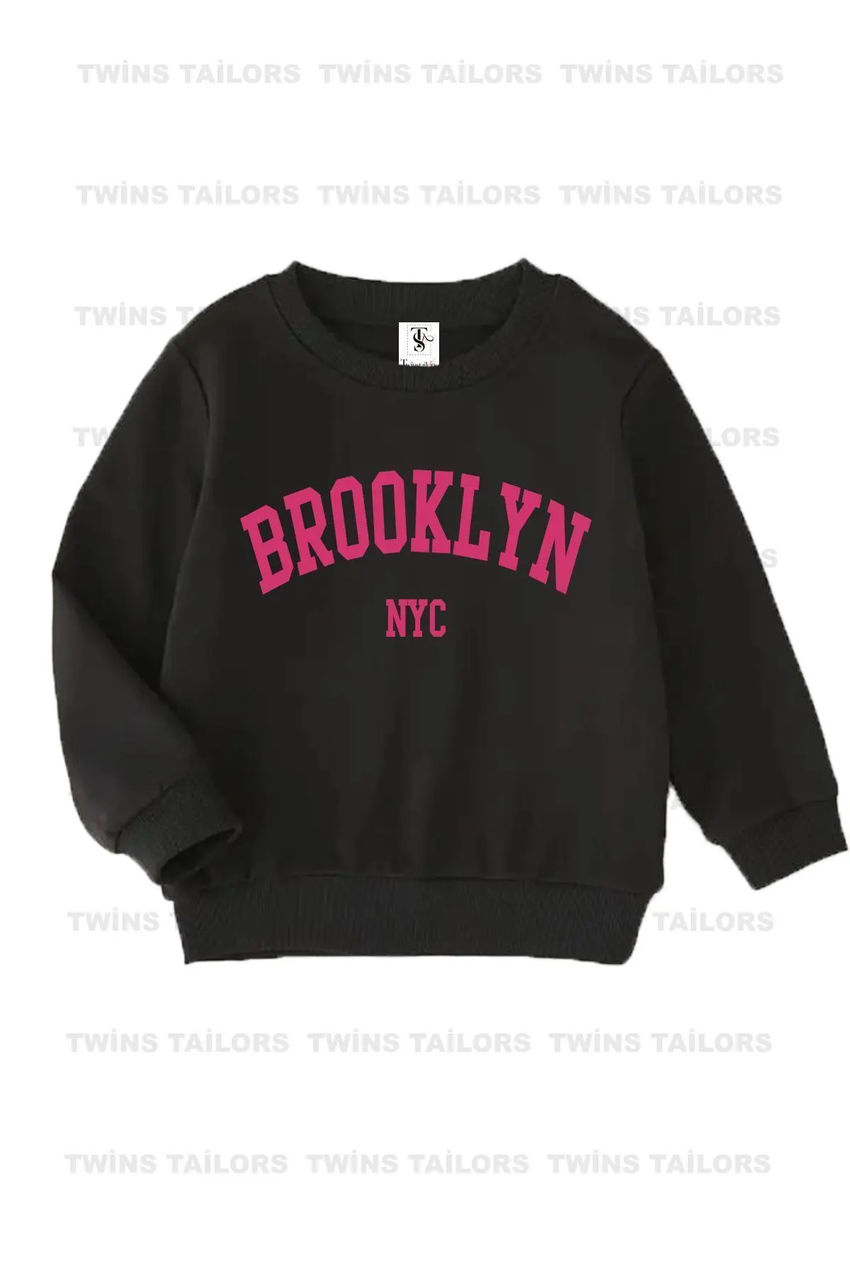 İçi polarlı Kalp Baskılı Kırmızı-Gri-Siyah Üçlü Bisiklet Yaka Kız Çocuk Sweatshirt