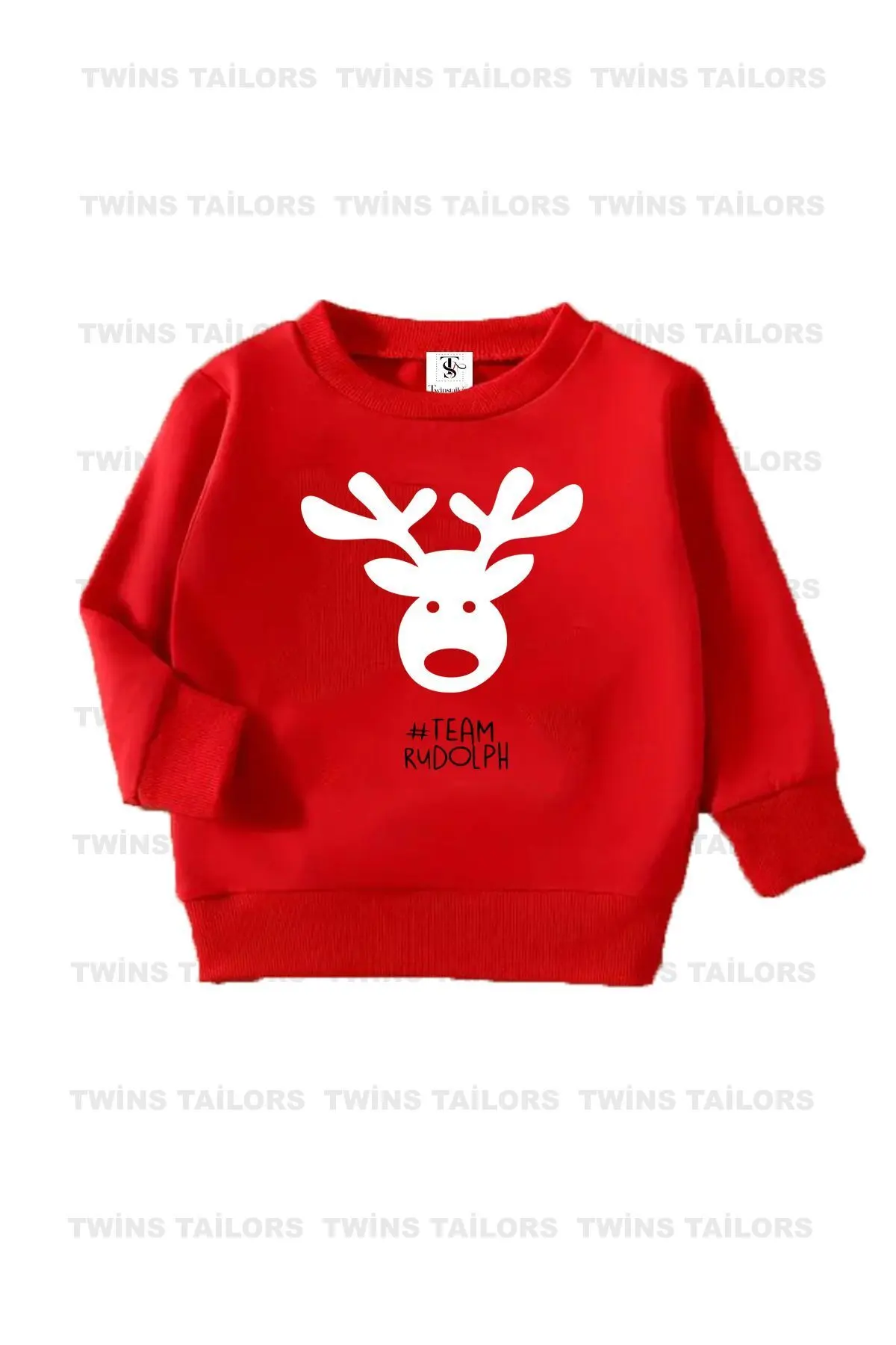 İçi polarlı Kiraz Baskılı Siyah-Gri-Kırmızı Üçlü Bisiklet Yaka Kız Çocuk Sweatshirt