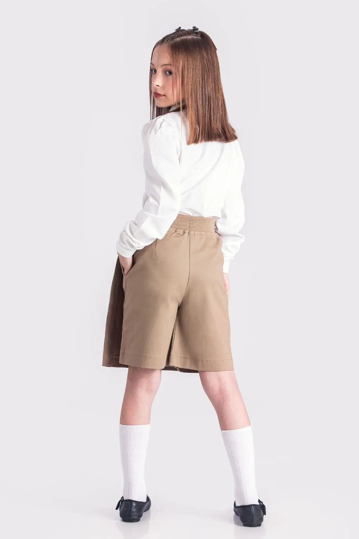 Kız Çocuk Beli Lastikli Okul Kaşkorse Şort Etek 8637