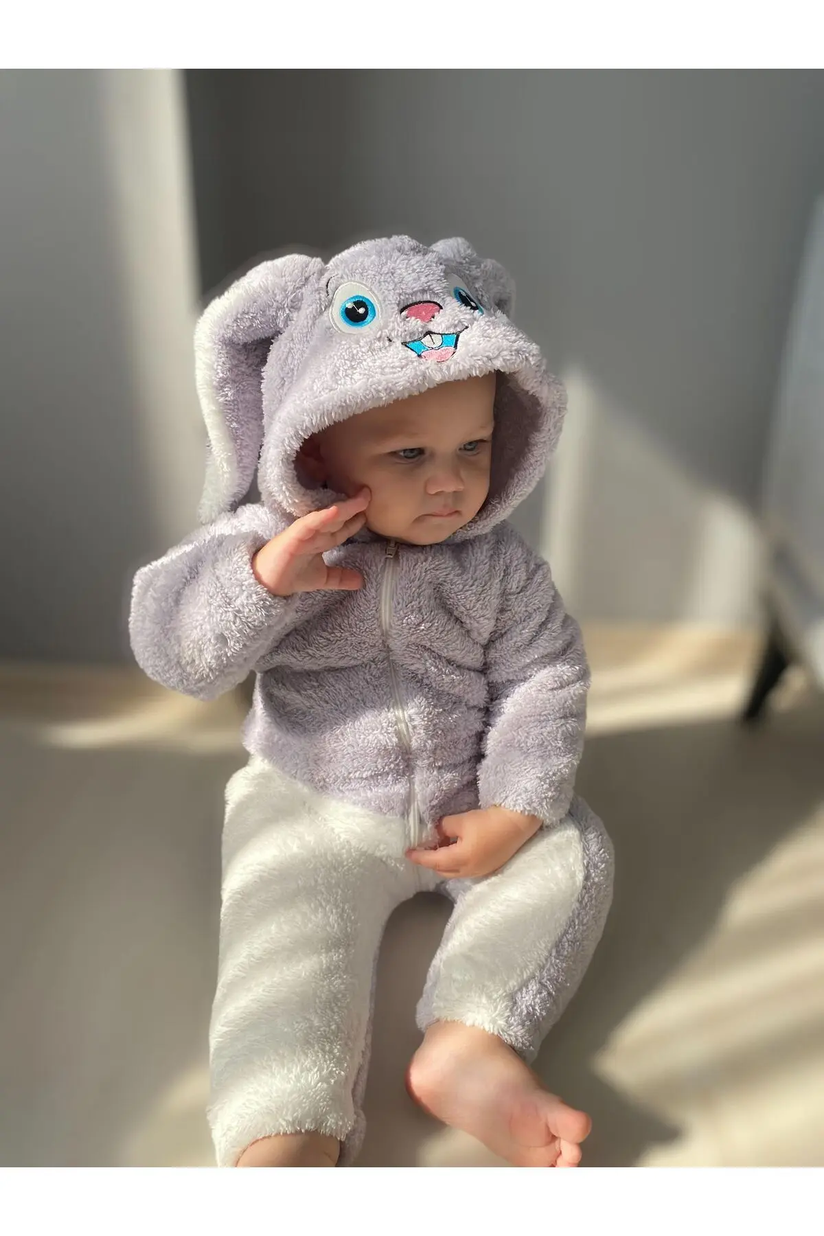 Bebesev Welsoft Peluş Unisex Fermuarlı Kışlık Bebek Uyku Tulumu Bebek Tulumu Çocuk Tulumu Çocuk Kostümü