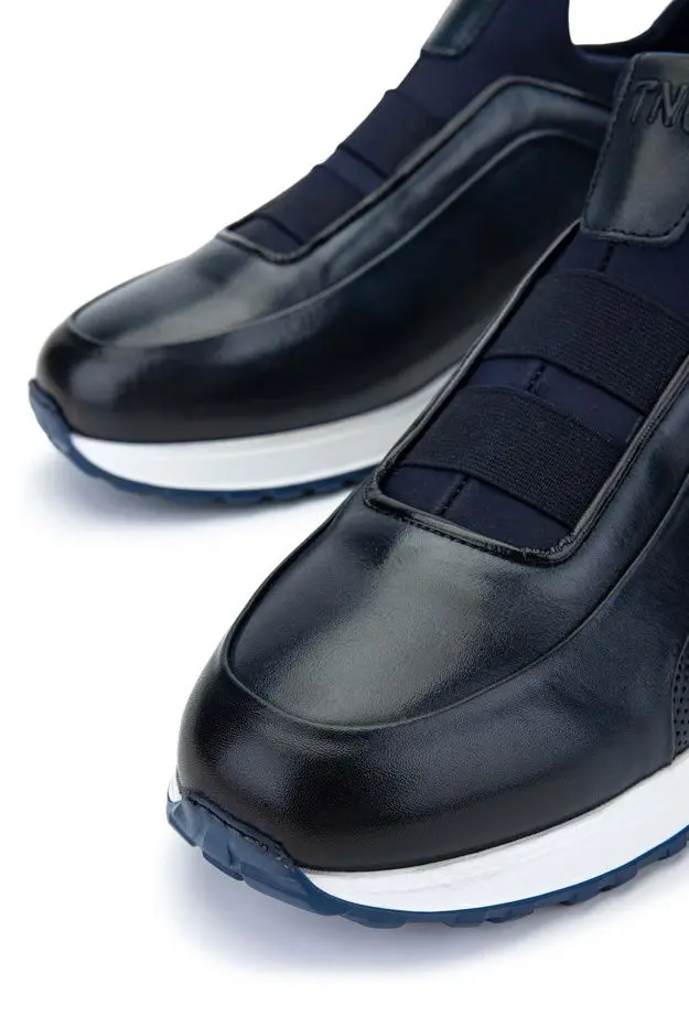 Tamer Tanca Erkek Hakiki Deri Lacivert Sneakers & Spor Ayakkabı Ayakkabı